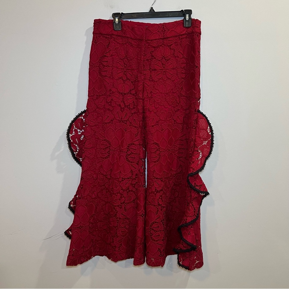 Alexis Red Lace Wide Leg‎ Pants size Medium